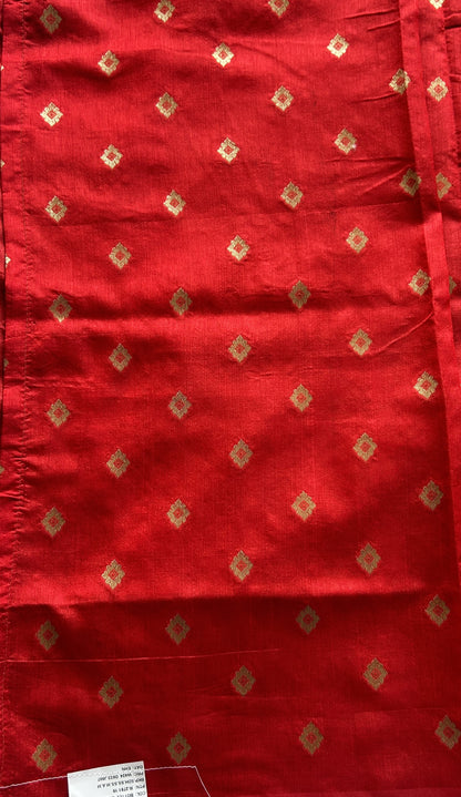 Semi Raw Silk Saree Dark Green Colored Complemented with a Zari Border. - Sampradaya Designer Studio