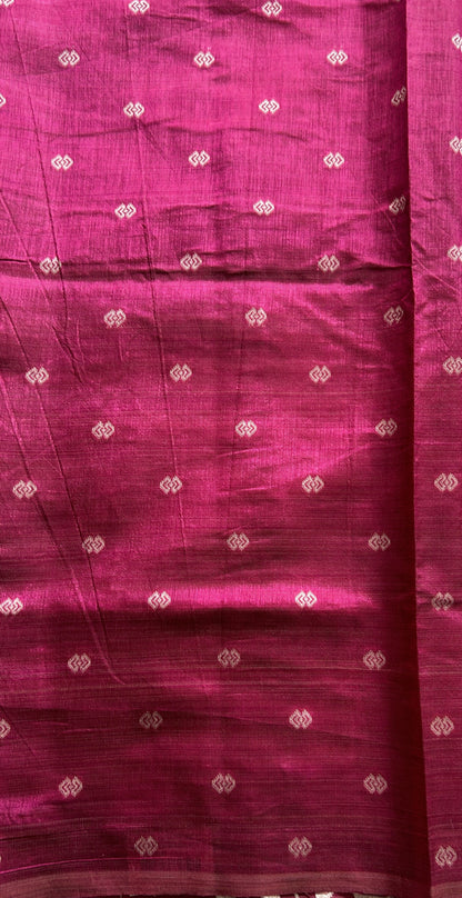 Semi Raw Silk Saree Soft Pink Colored Complemented with a Zari Border. - Sampradaya Designer Studio