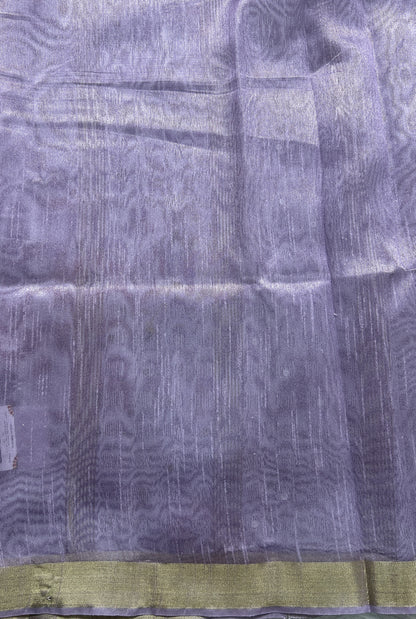 Semi Tussar Saree Lavender Color Complemented with a Zari Border. - Sampradaya Designer Studio