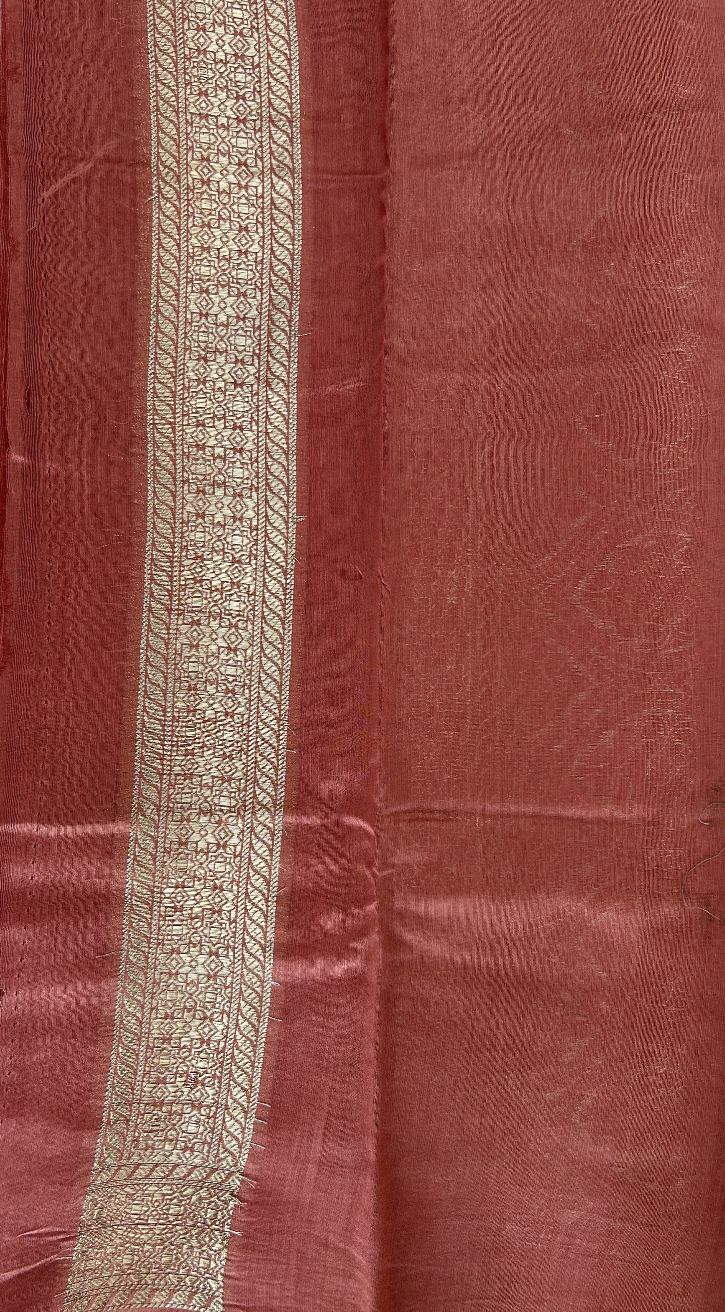 Maheshwari Chanderi Cotton Saree Pink Colored Complemented with a Zari Border. - Sampradaya Designer Studio