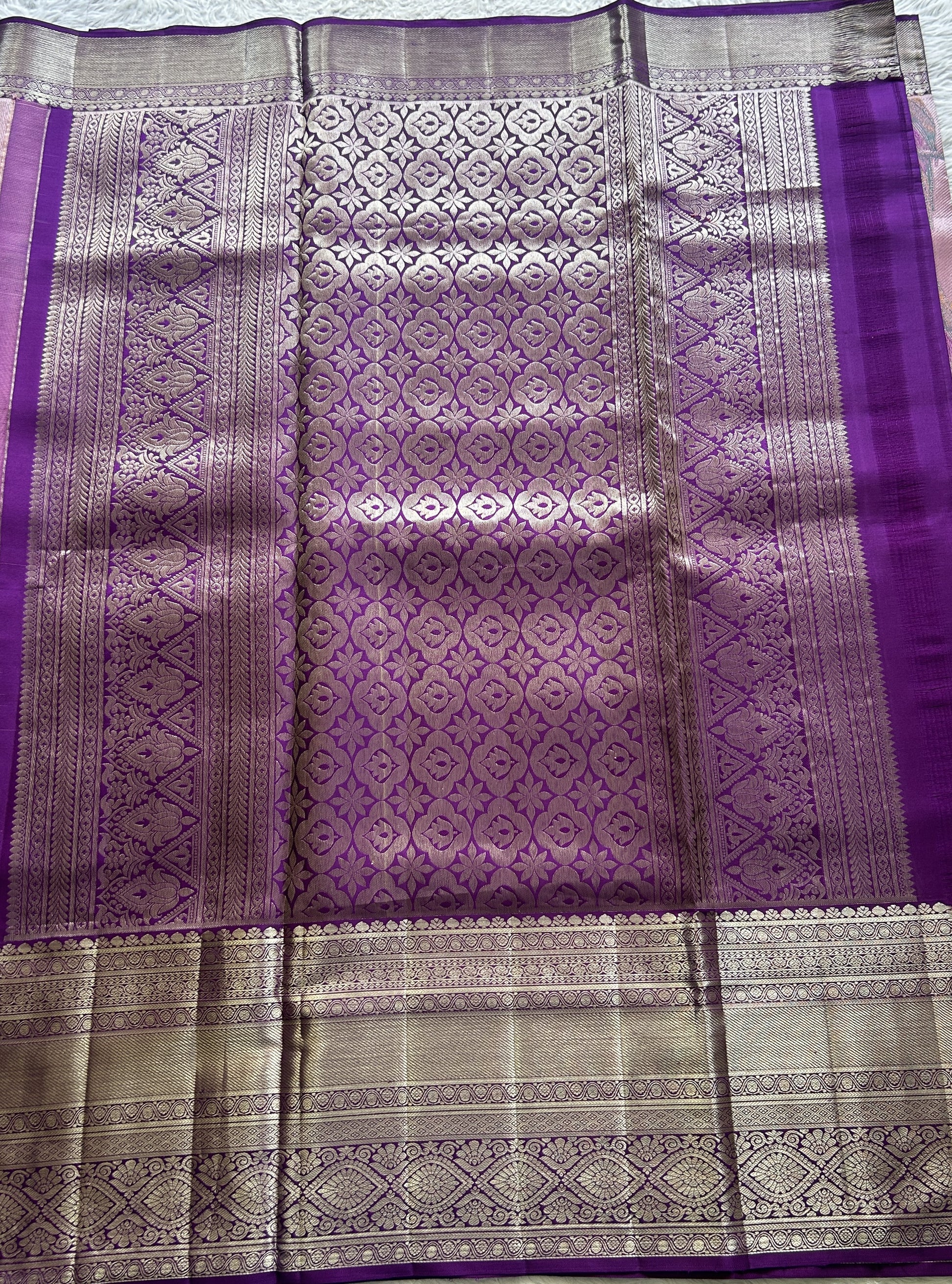 Kanjivaram Bridal Silk Saree Pink colored complemented with a Zari border. - Sampradaya Designer Studio