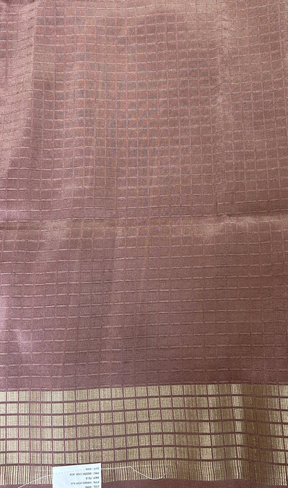 Semi Tussar Tissue Designer Saree Mauve colored Saree complemented with a Zari Border. - Sampradaya Designer Studio