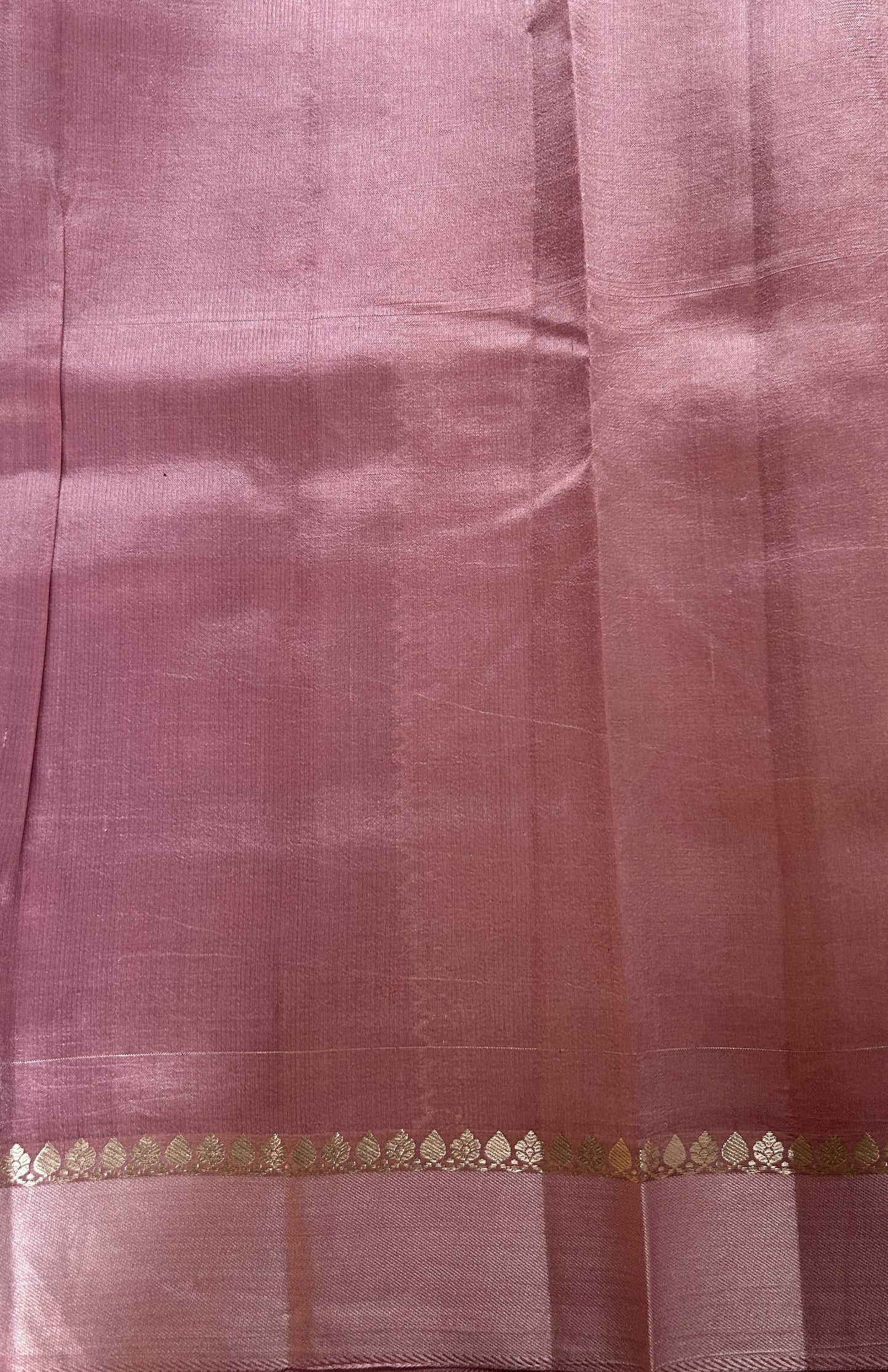 Banarasi Chiniya Silk Saree Deep Purple Colored Complemented with a Baby Pink Plain Border. - Sampradaya Designer Studio