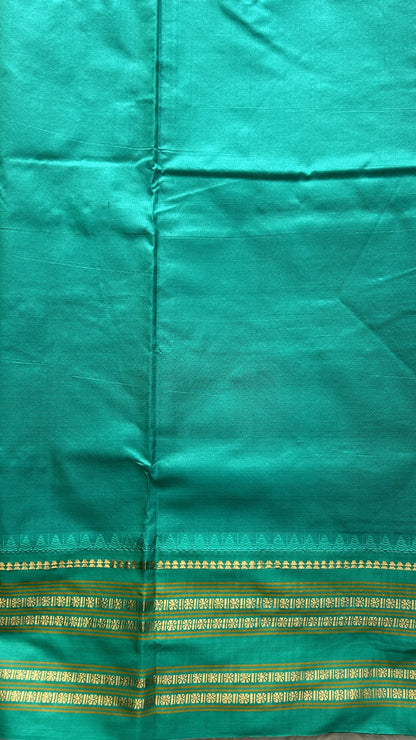 Narayanpet Silk Checks Saree Dark Pink Colored Complemented with a Rama Green Zari Border.