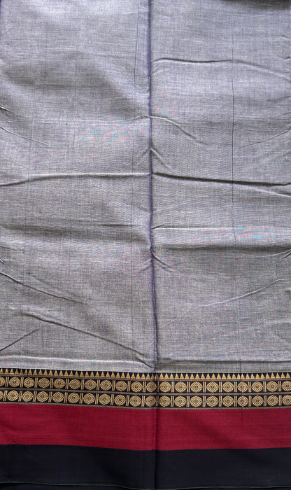 Narayanpet Cotton Saree Dark Lavender Colored Complemented with a Gap Border.