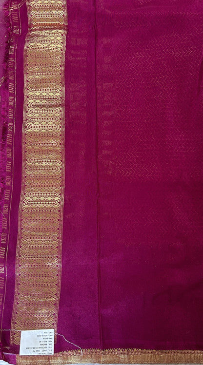 Banarasi Fancy Saree Onion Pink Colored Complemented with a Purple Zari Border. - Sampradaya Designer Studio