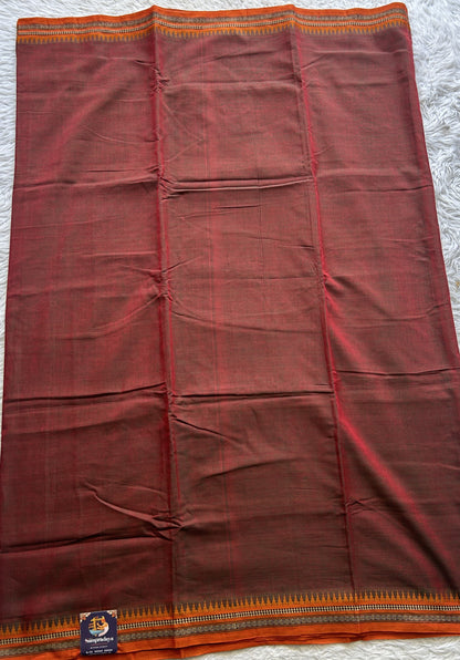 Narayanpet Cotton Saree Ginger Colored Complemented with a Thread Border.