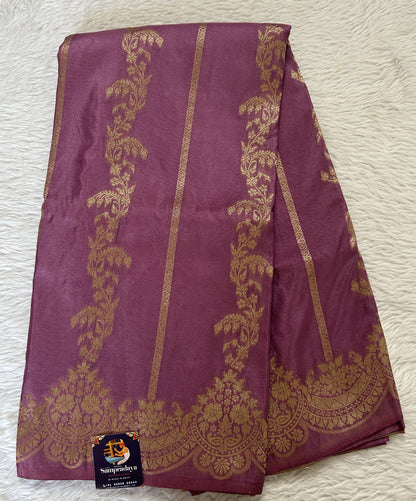 Banarasi Fancy Saree Lavender Colored Complemented with a Zari Border. - Sampradaya Designer Studio