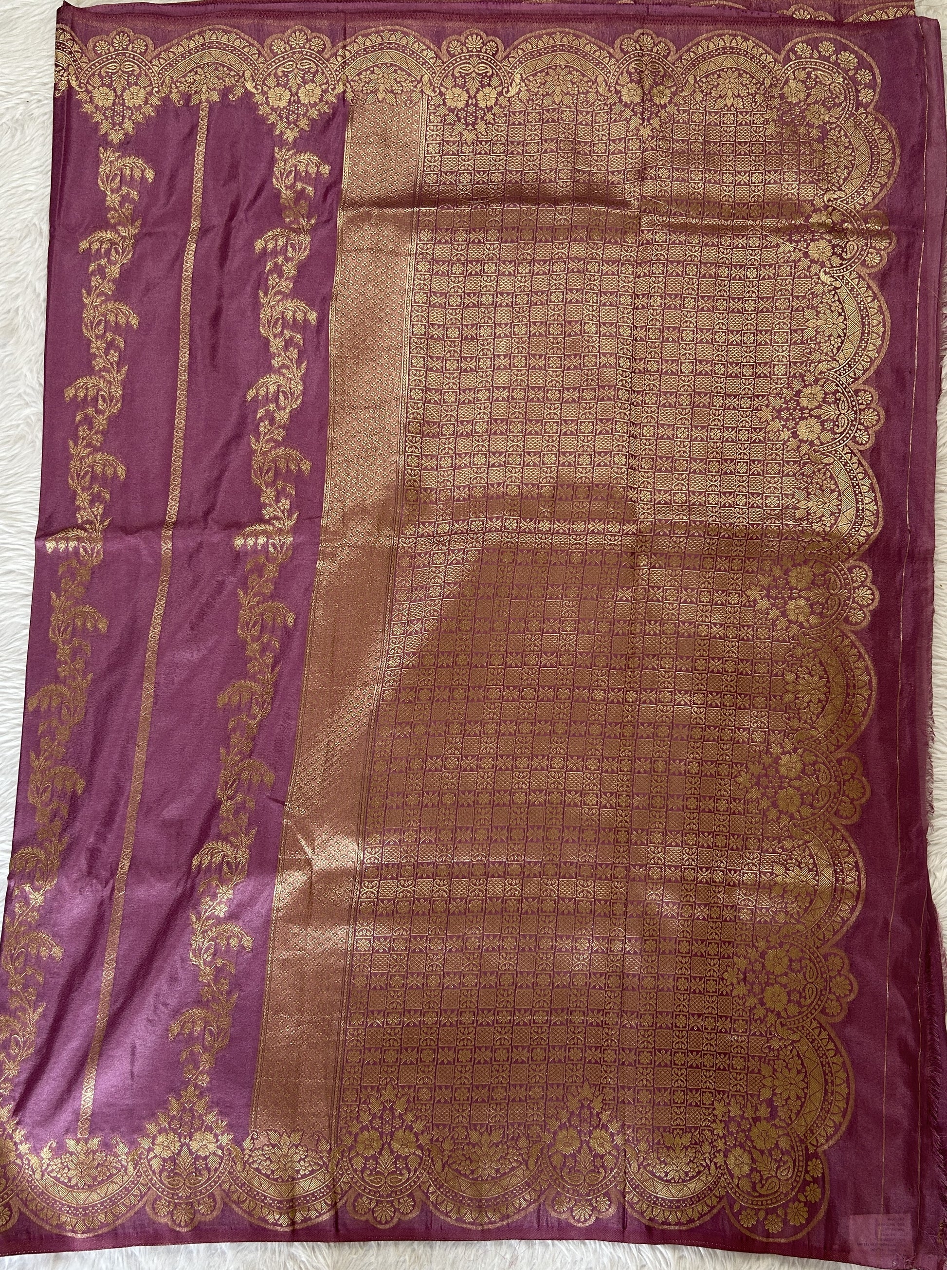 Banarasi Fancy Saree Lavender Colored Complemented with a Zari Border. - Sampradaya Designer Studio