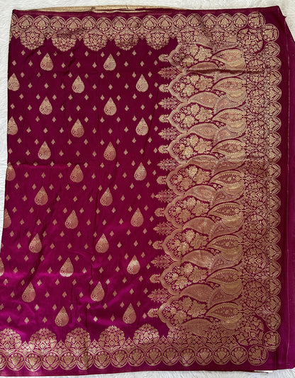 Banarasi Fancy Saree Pink Colored Complemented with a Zari Border. - Sampradaya Designer Studio