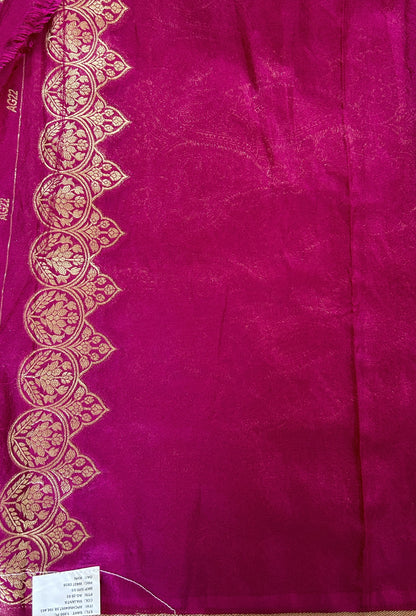 Banarasi Fancy Saree Pink Colored Complemented with a Zari Border. - Sampradaya Designer Studio