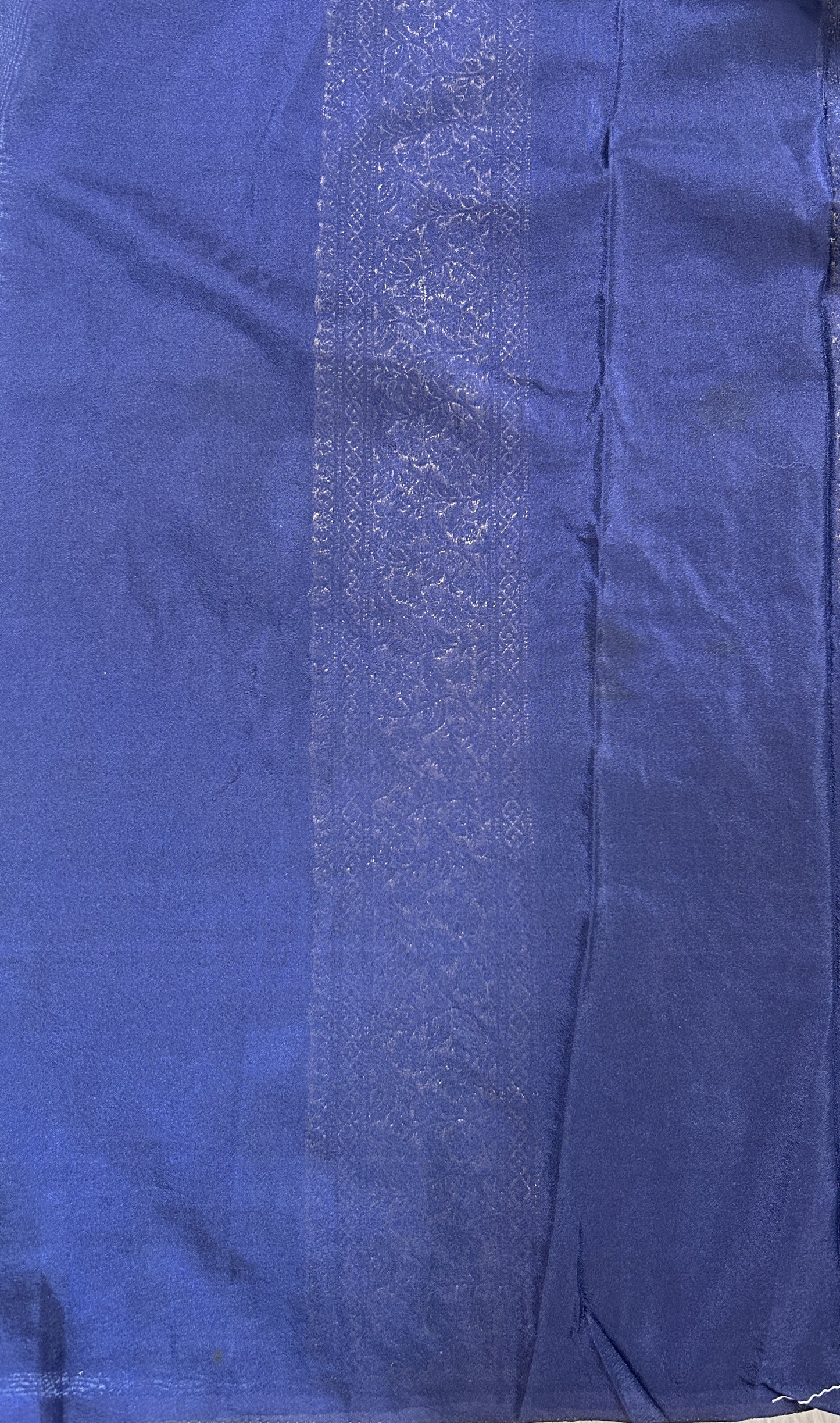 Banarasi Fancy Saree Lavender Colored Complemented with a Navy Blue Zari Border. - Sampradaya Designer Studio