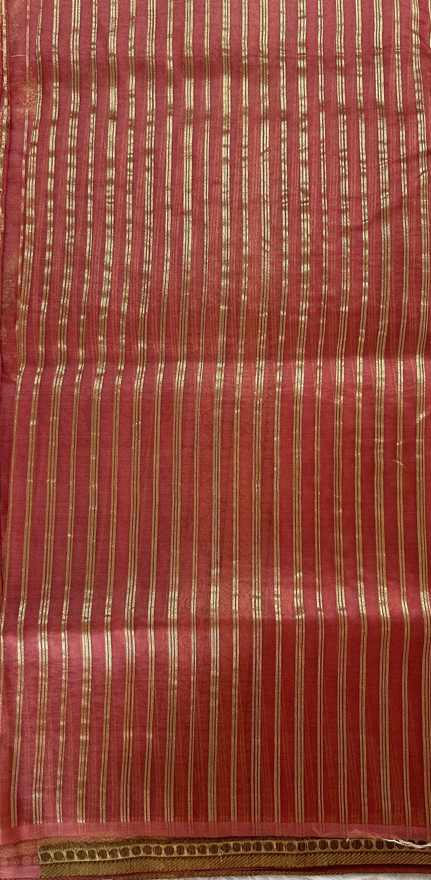 Semi Raw Silk Saree Onion Pink Colored Complemented with a Zari Border. - Sampradaya Designer Studio