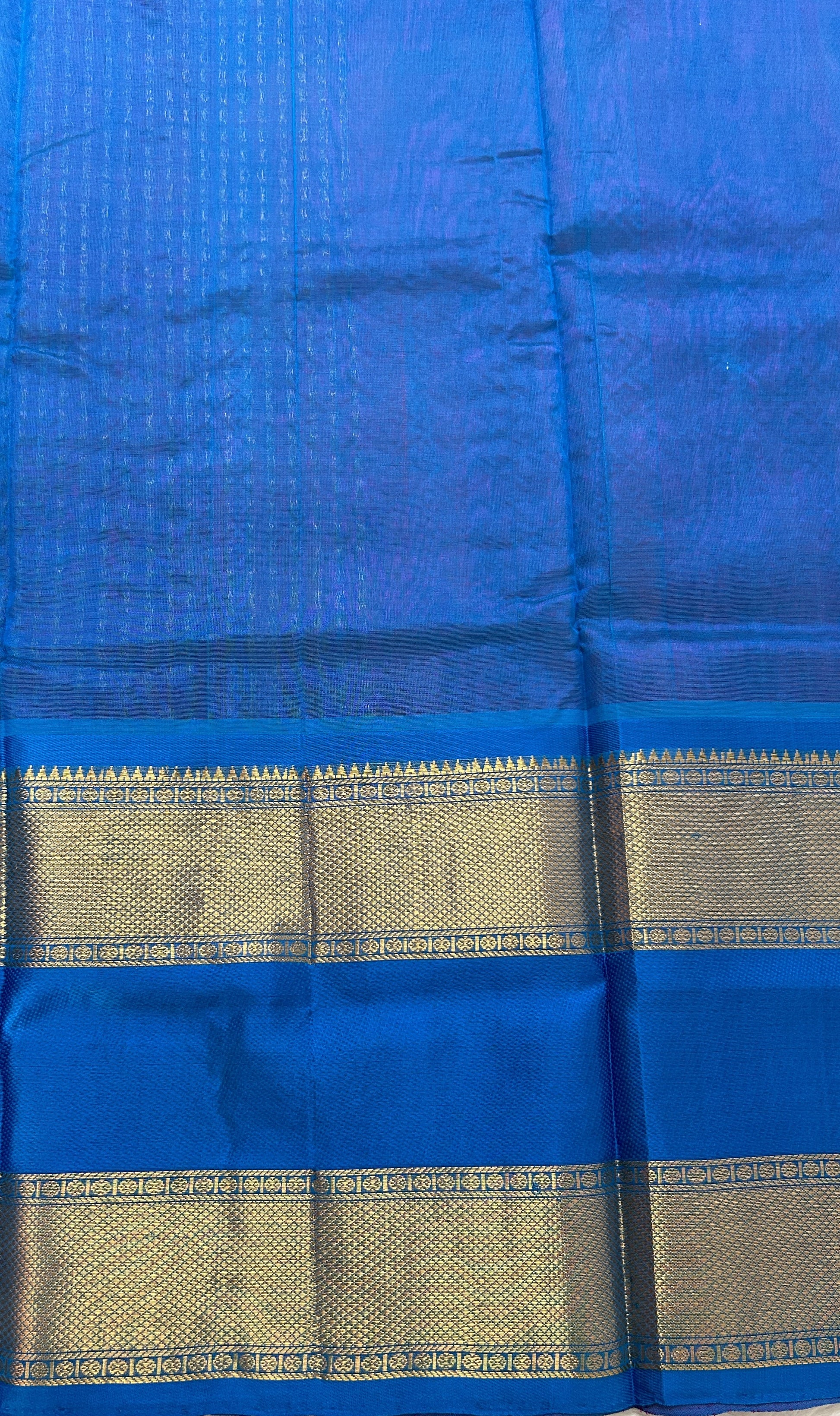 Venkatagiri Sico Saree Pink Colored Complemented with a Blue Pattu Border. - Sampradaya Designer Studio