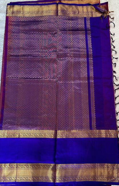 Venkatagiri Sico Saree Pink Colored Complemented with a Purple Pattu Border. - Sampradaya Designer Studio