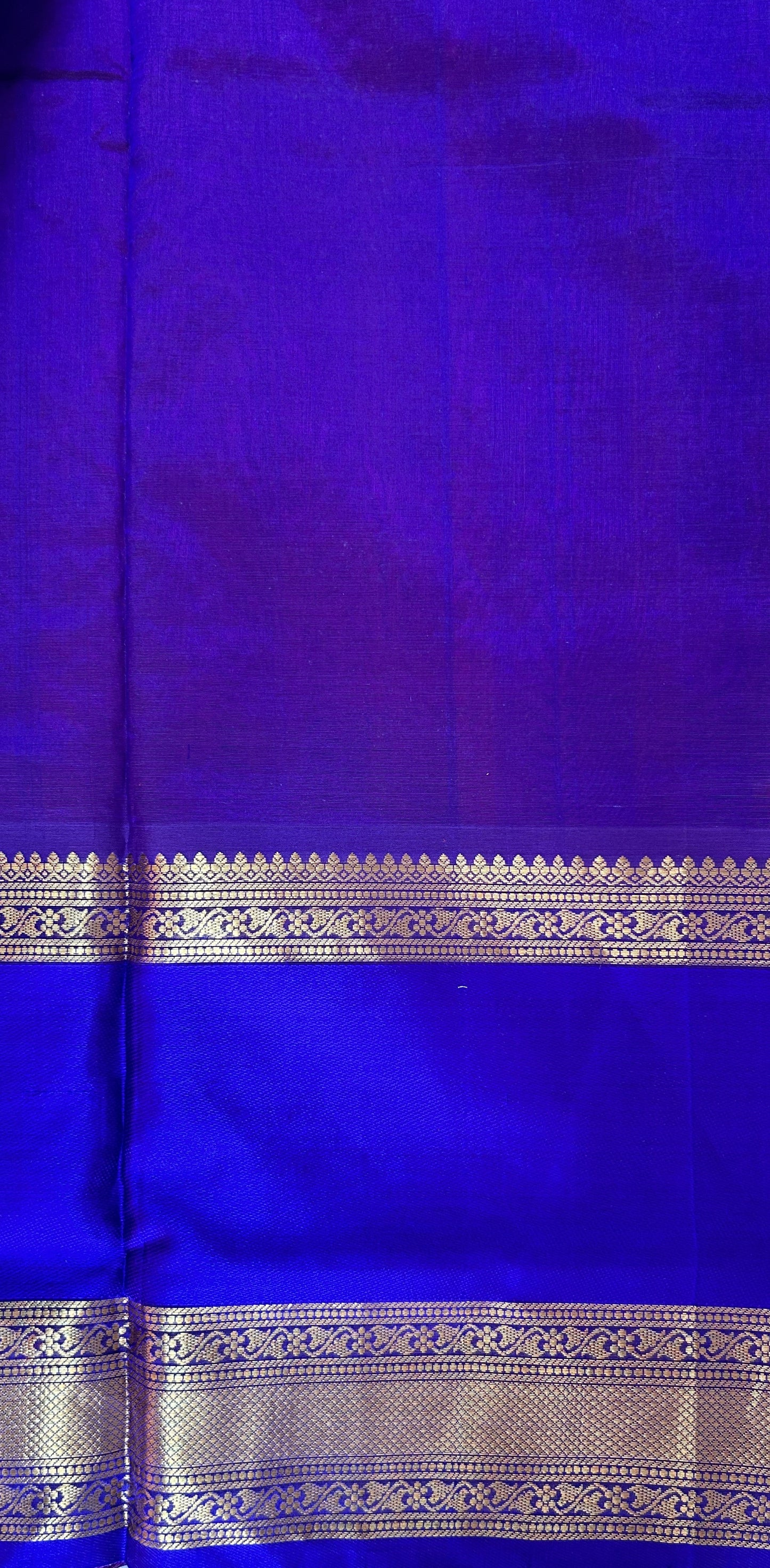 Venkatagiri Sico Saree Pink Colored Complemented with a Purple Pattu Border. - Sampradaya Designer Studio