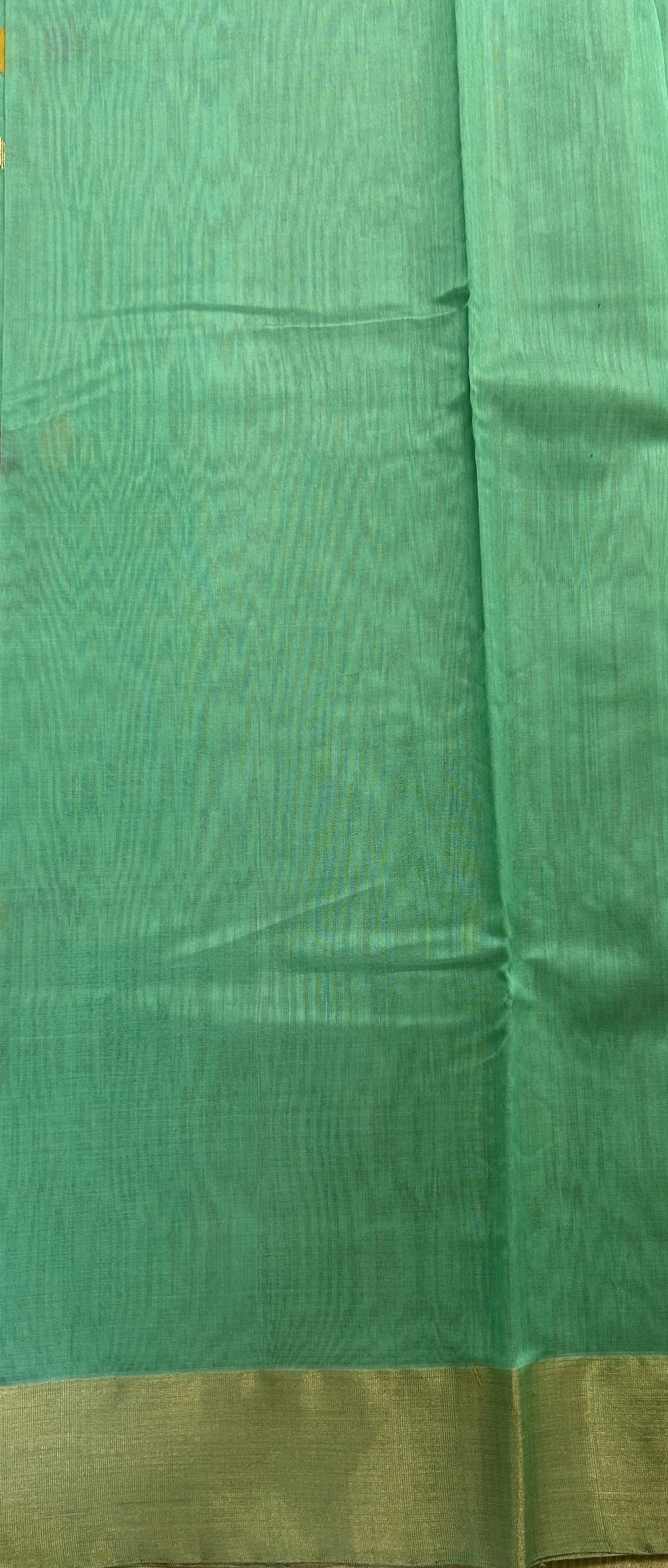 Chanderi Sico Saree Light Green Colored Complemented with a Zari Border. - Sampradaya Designer Studio