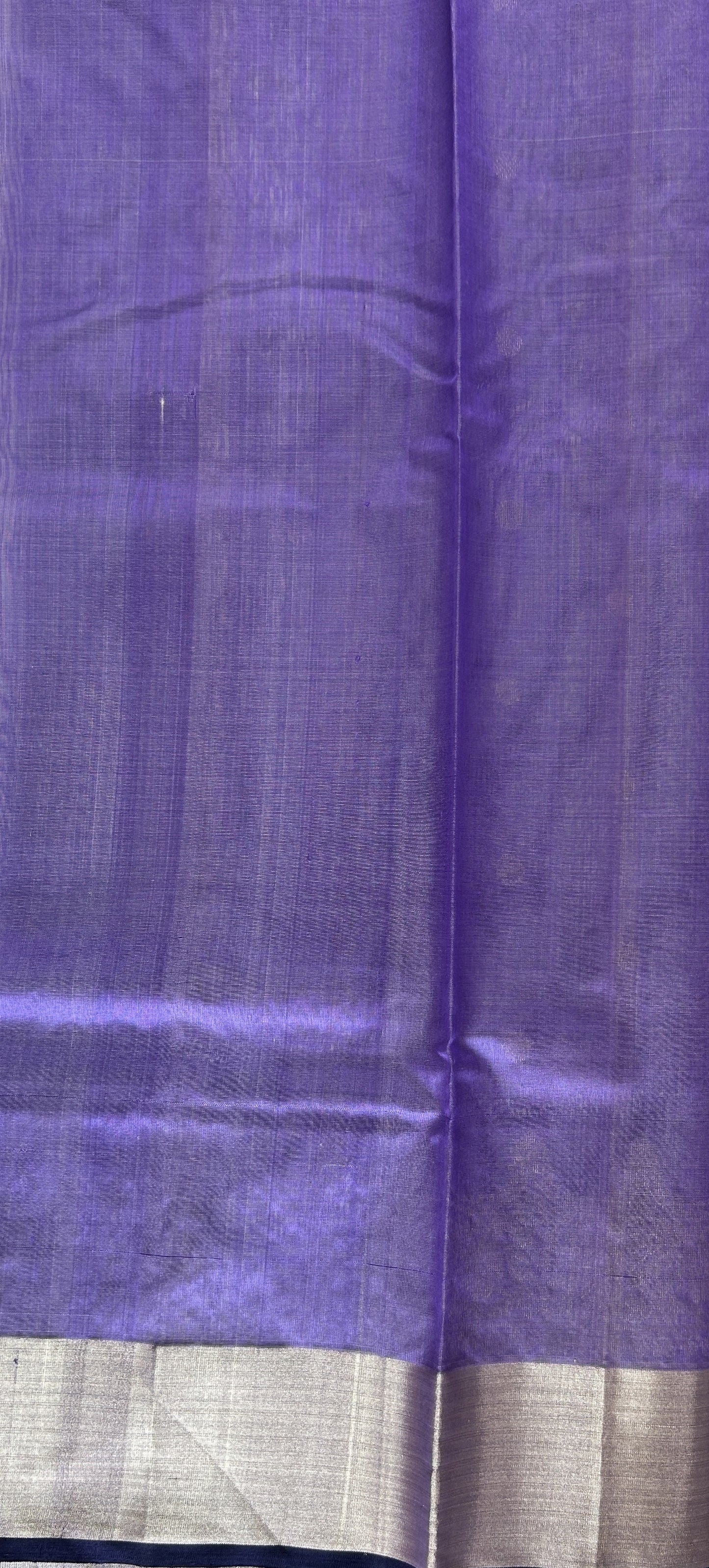 Chanderi Silk Saree Lavender Colored Complemented with a Zari Border - Sampradaya Designer Studio