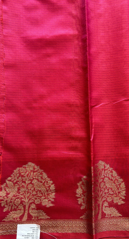 Silk kota Saree Deep Pink colored Complemented with a Zari Border.