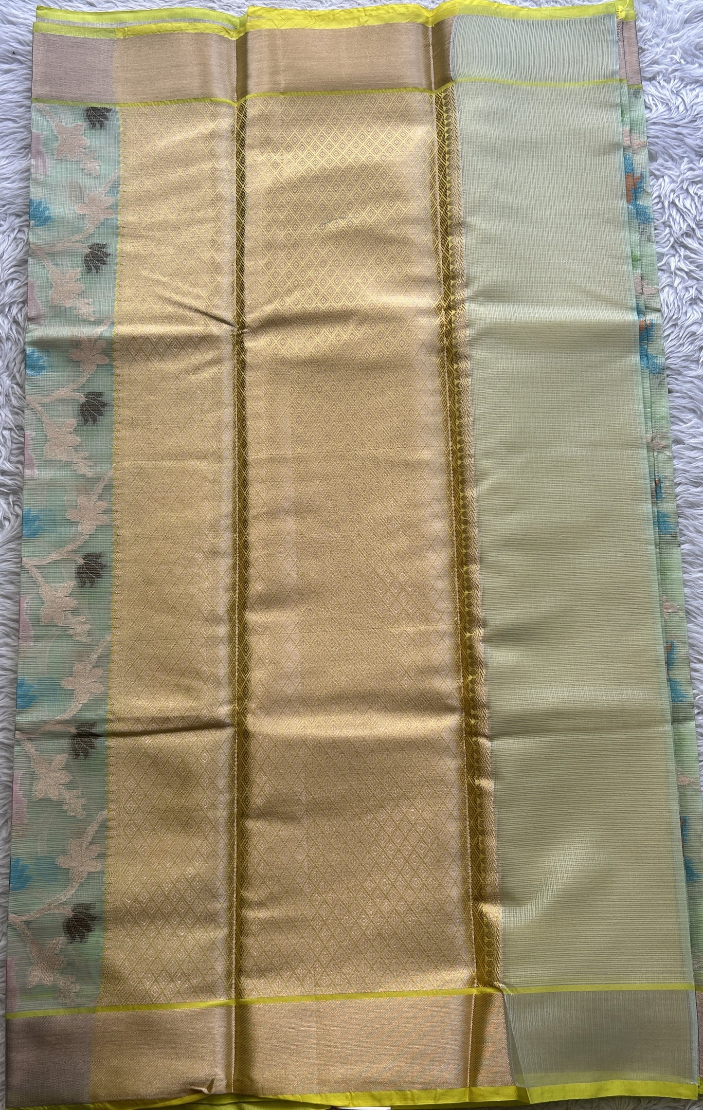 Silk kota Saree Light Green colored Complemented with a Muniya Border.