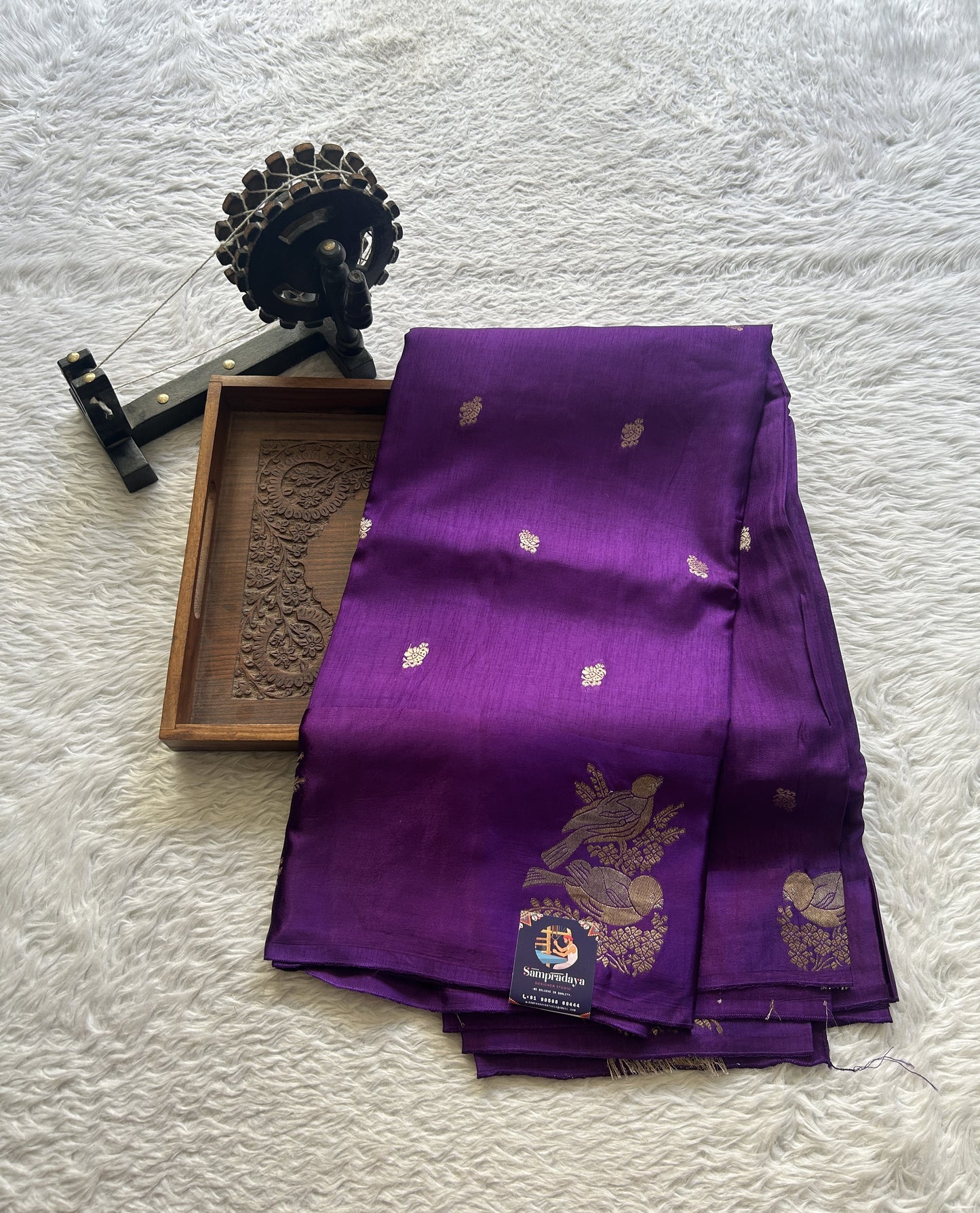 Mona Silk Saree Luxury Purple Colored Complemented with a Mashrur Border.