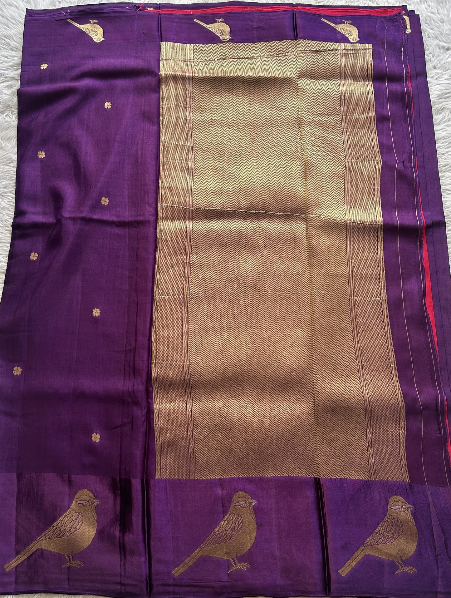 Mona Silk Saree Dark Violet Colored Complemented with a Mashrur Border.