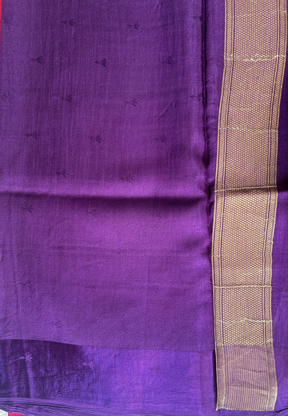 Mona Silk Saree Hot Pink Colored Complemented with a Mashrur Border.