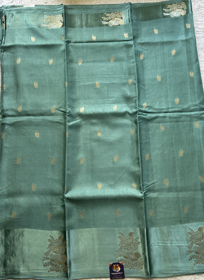 Mona Silk Saree Seafoam Green Colored Complemented with a Mashrur Border.