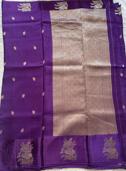 Mona Silk Saree Luxury Purple Colored Complemented with a Mashrur Border.