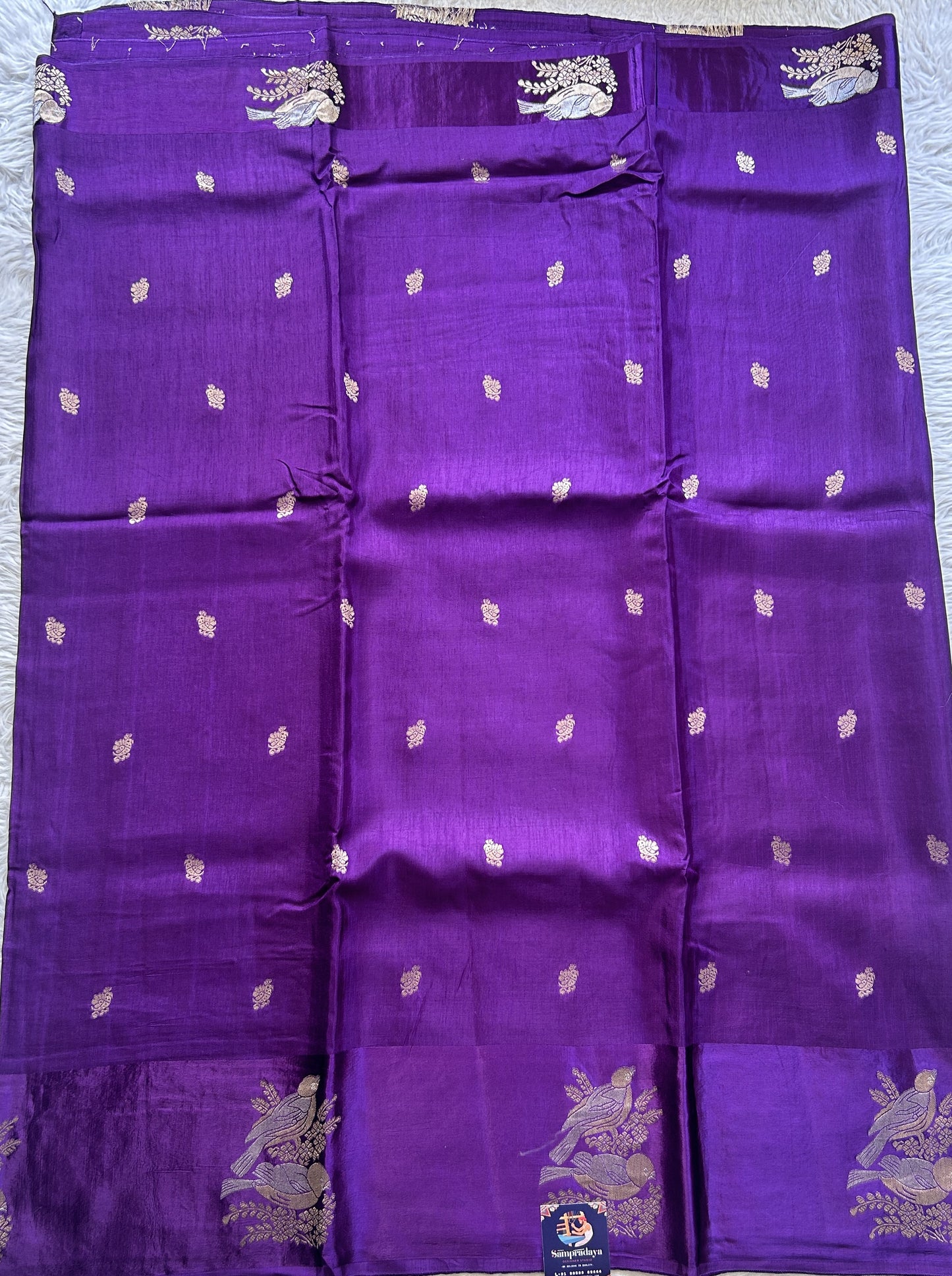 Mona Silk Saree Luxury Purple Colored Complemented with a Mashrur Border.