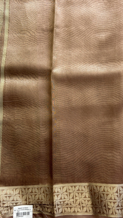 Banarasi Tissue Fancy Saree Sandcastle Colored Complemented with a Zari Border.