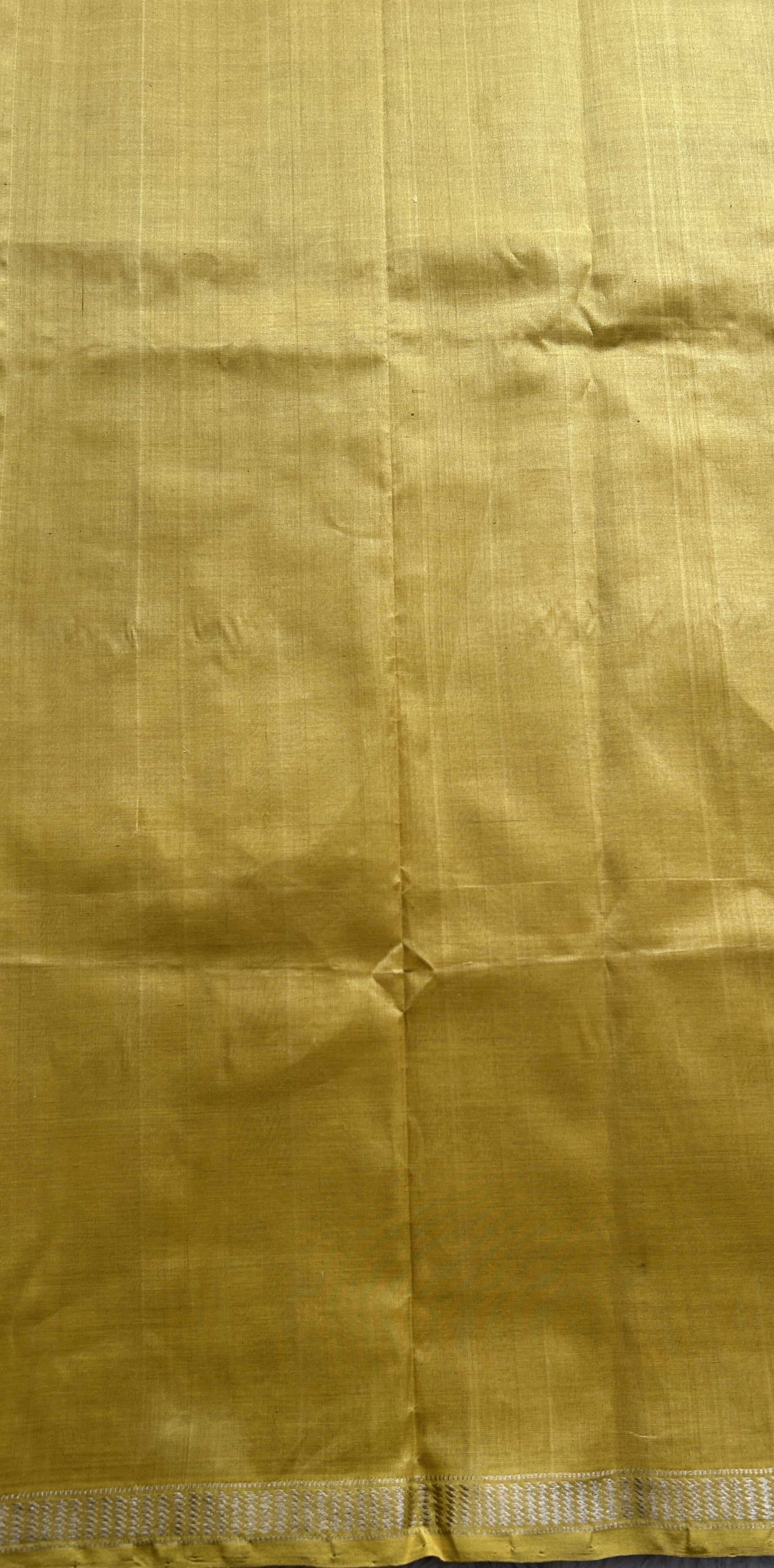 Mangalagiri Plain Pattu Saree Yellow colored complemented with a Zari Border - Sampradaya Designer Studio