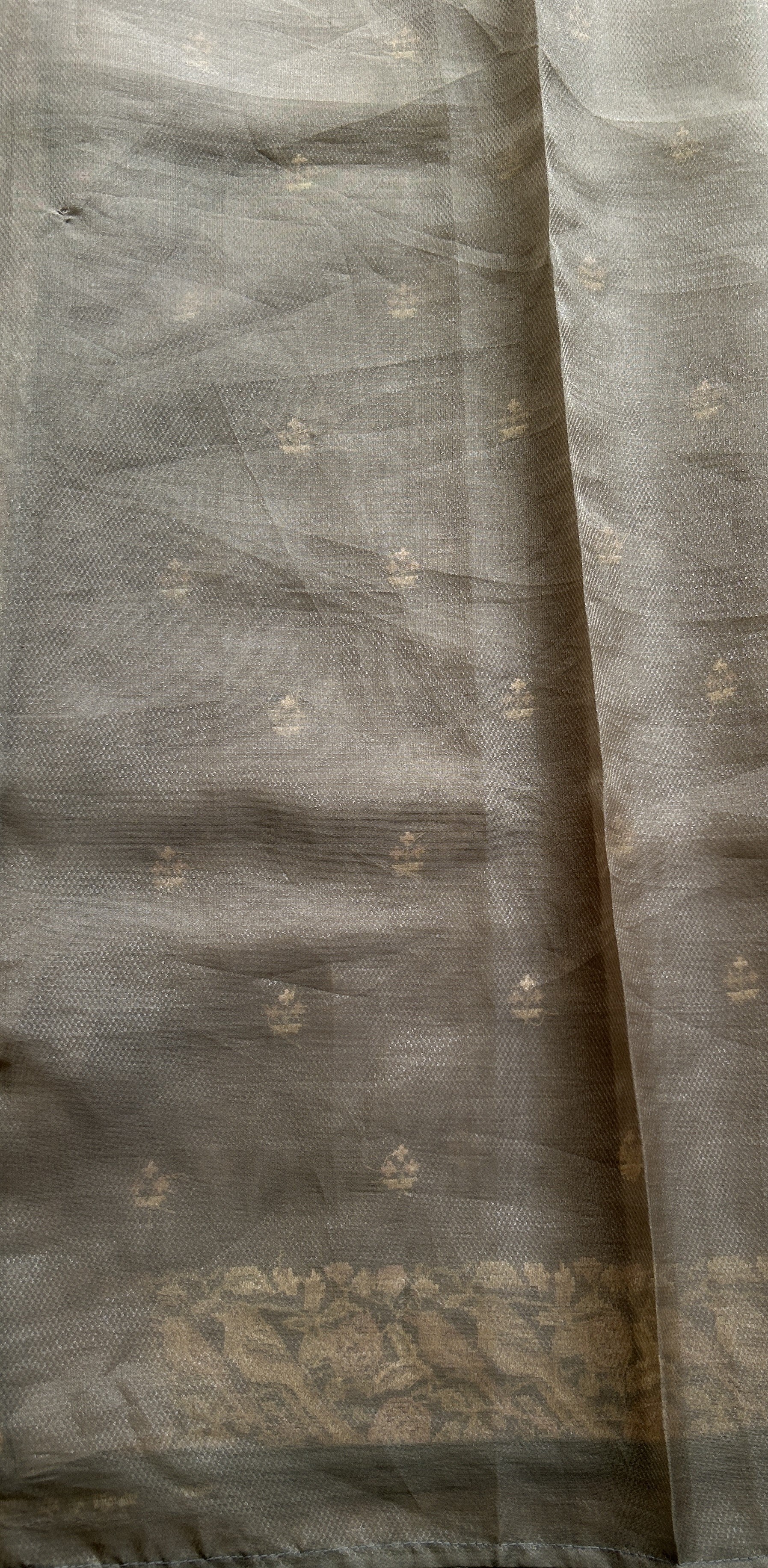 Banarasi Fancy Saree Gray Colored Complemented with a Zari Border. - Sampradaya Designer Studio