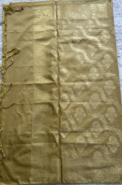 Pure Banarasi Cream Colored Dupatta With a Zari Border. - Sampradaya Designer Studio