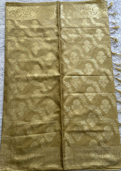 Pure Banarasi Cream Colored Dupatta With a Zari Border. - Sampradaya Designer Studio