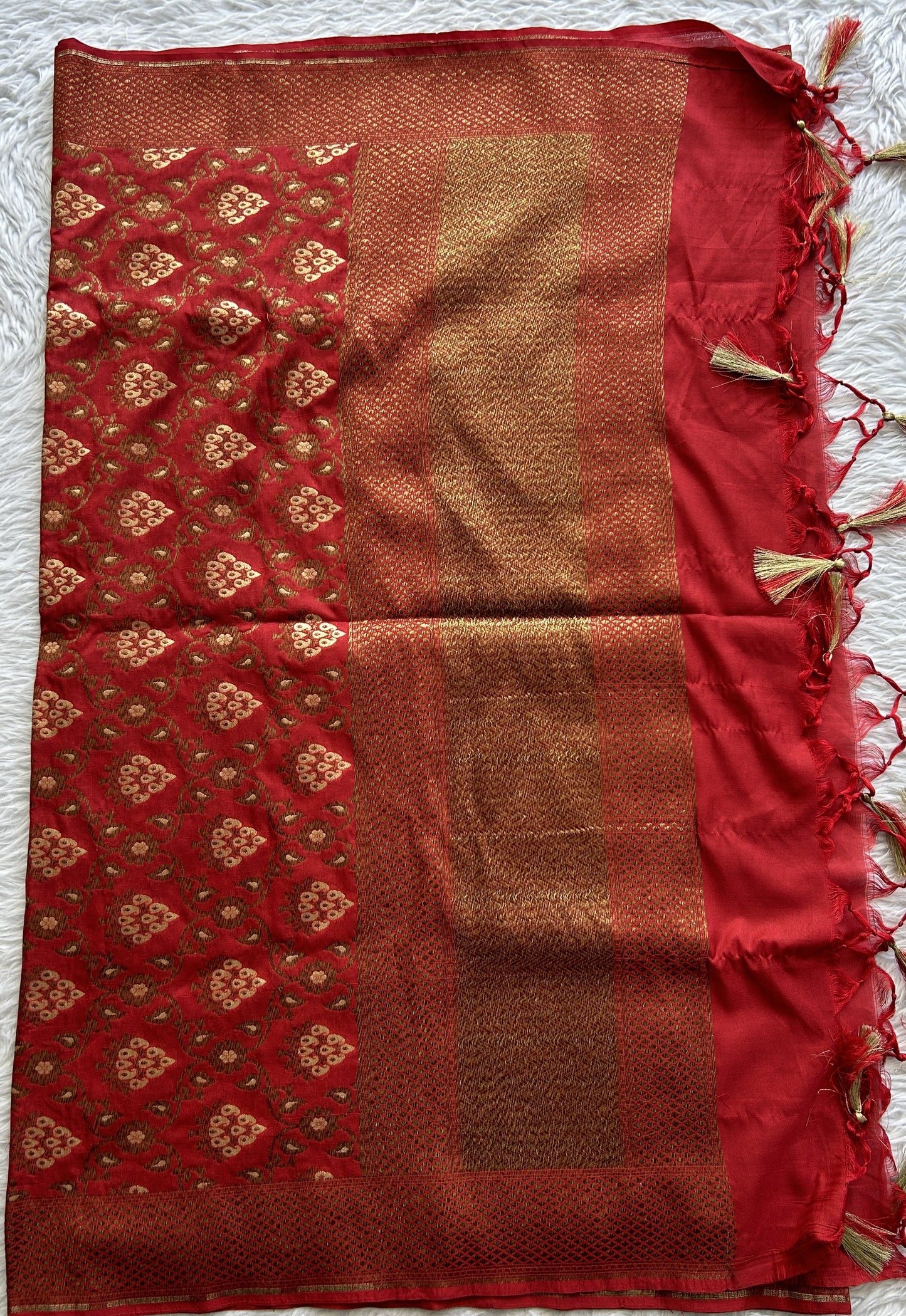 Pure Banarasi Maroon Colored Dupatta with a Zari Border. - Sampradaya Designer Studio