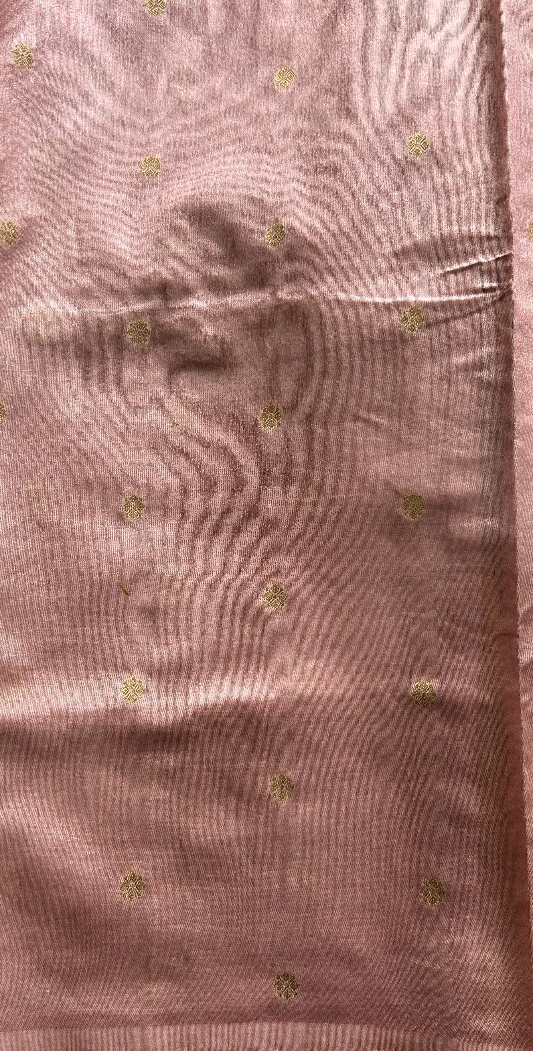 Semi Raw Silk Saree Pink Colored Complemented with a Zari Border. - Sampradaya Designer Studio