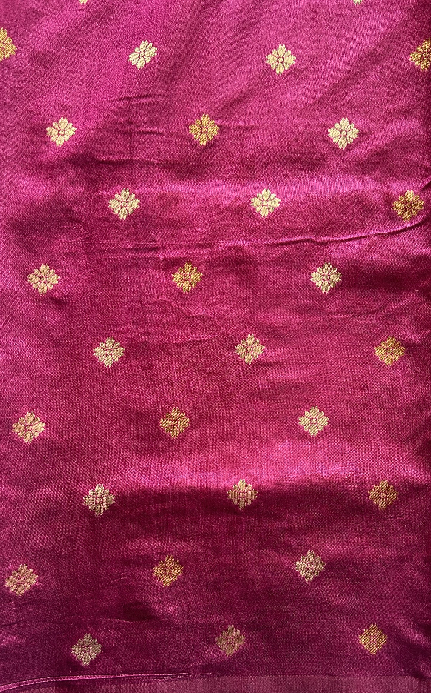 Semi Raw Silk Saree Chocolate Colored Complemented with a Zari Border. - Sampradaya Designer Studio