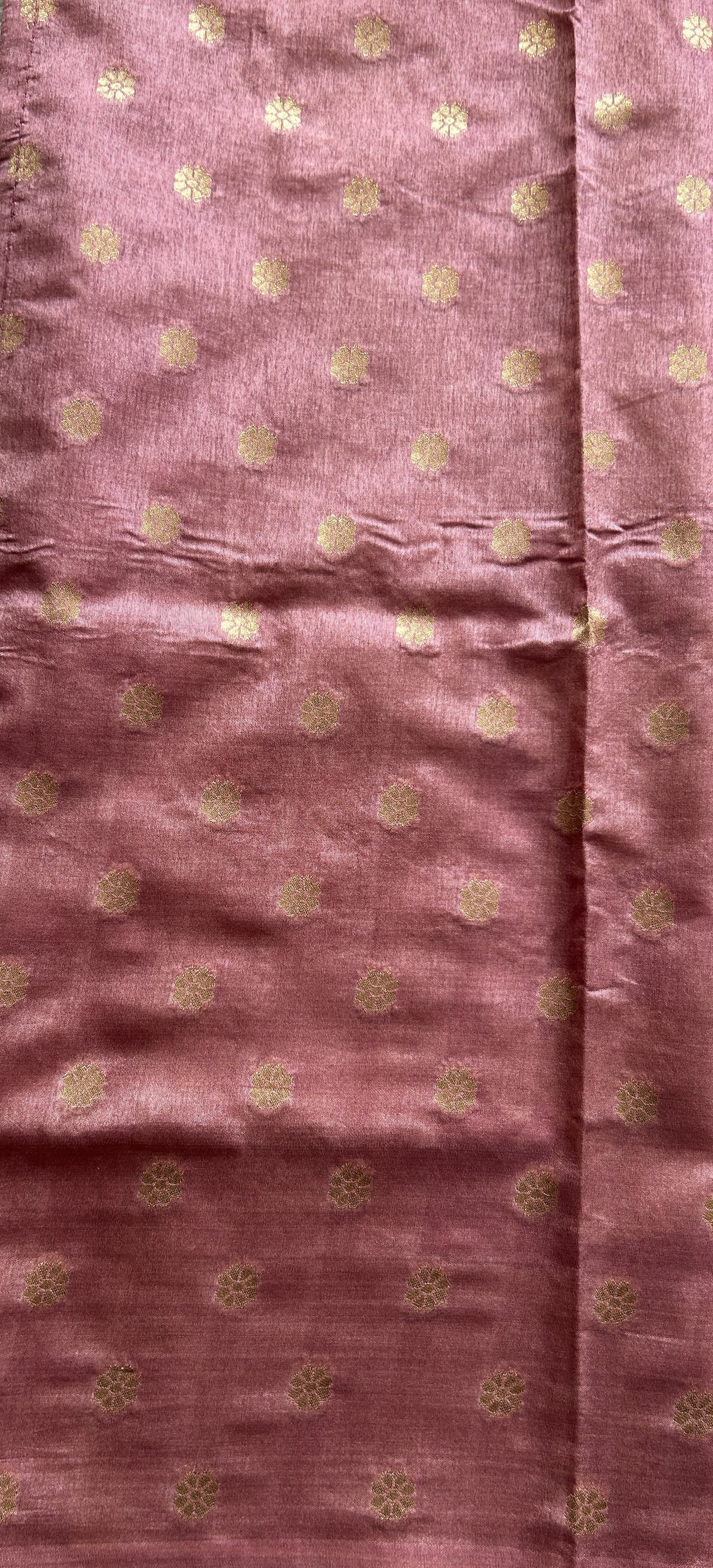 Semi Raw Silk Saree Baby Pink Colored Complemented with a Zari Border. - Sampradaya Designer Studio