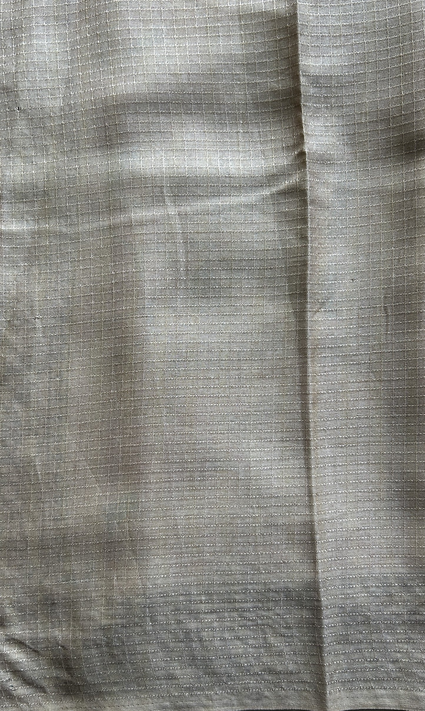 Semi Tussar Saree Gray Colored complemented with a Beige color Thread Embroidery Border. - Sampradaya Designer Studio