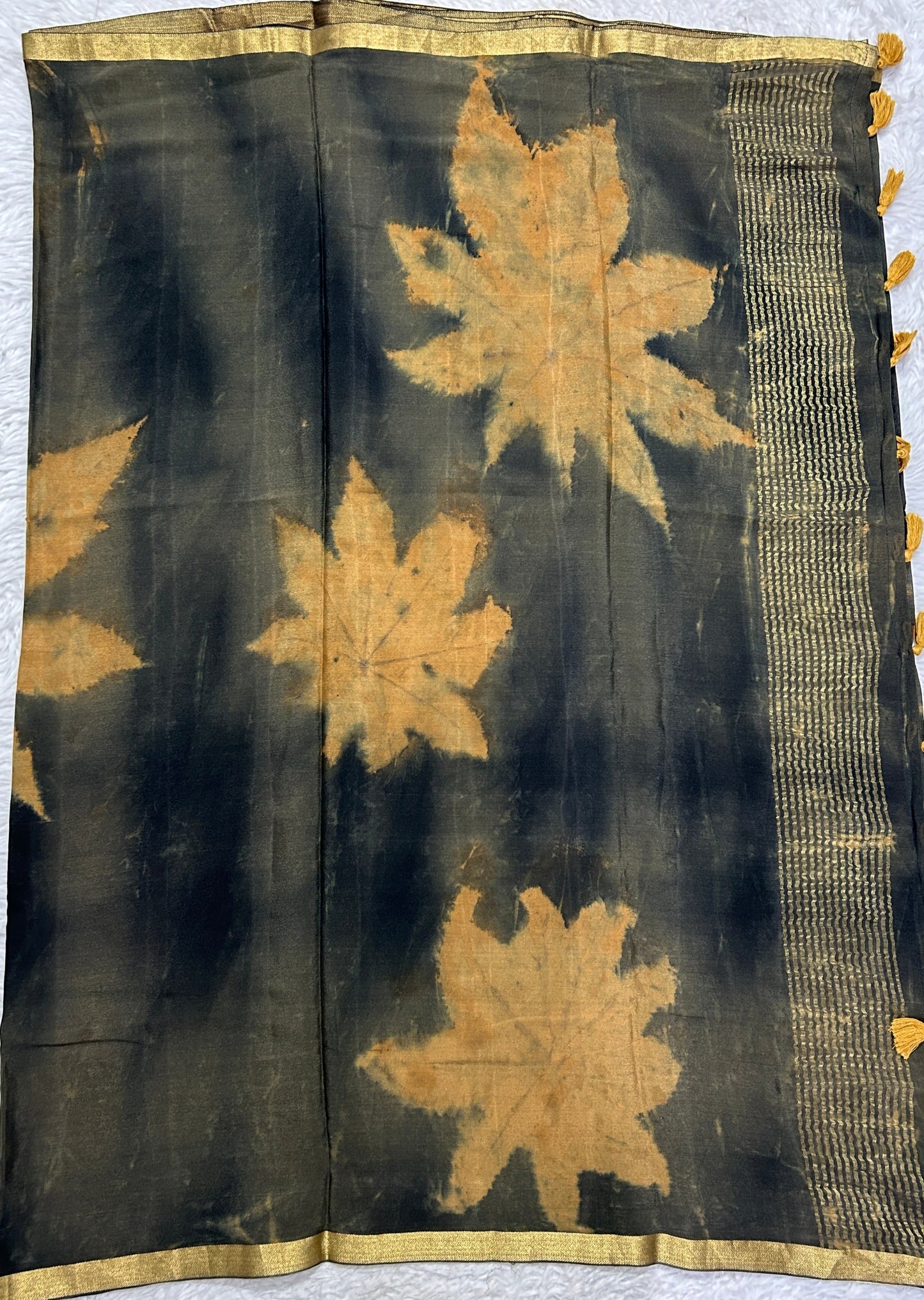 Banarasi Crepe silk Saree Dark Olive Green colored complemented with a Zari border. - Sampradaya Designer Studio