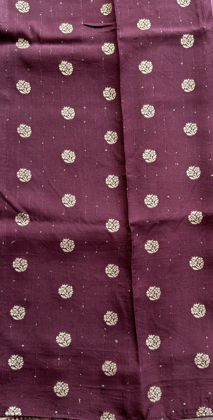 Banarasi Soft Silk Saree Lilac Colored Complemented with a Zari Border. - Sampradaya Designer Studio